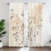 2pc Autumn Leaf Print Curtains   Polyester Fabric   Machine Washable   Suitable for Bedroom and Living Room Decoration