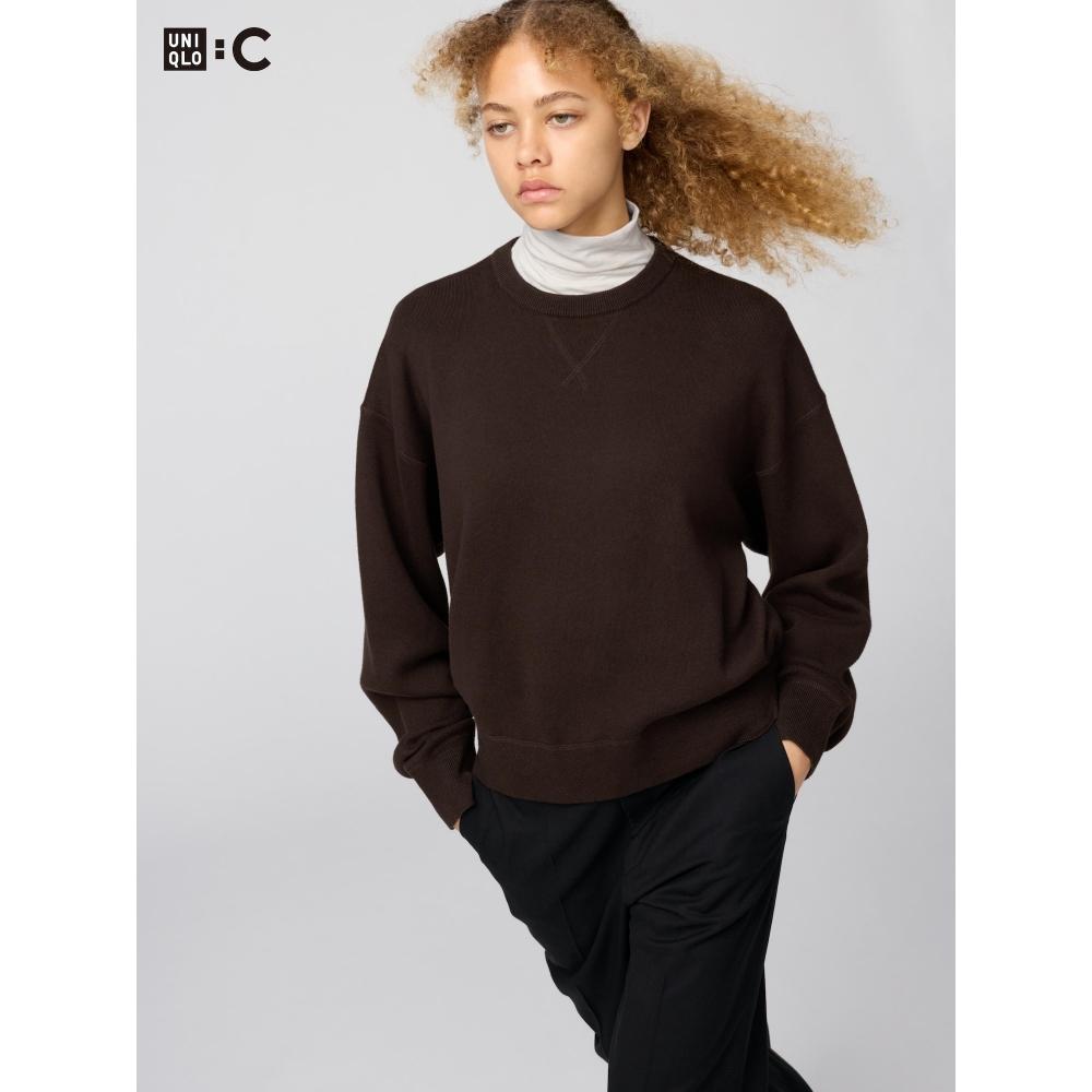 Uniqlo Suéter de Algodón Suave con Cuello Redondo de Japón