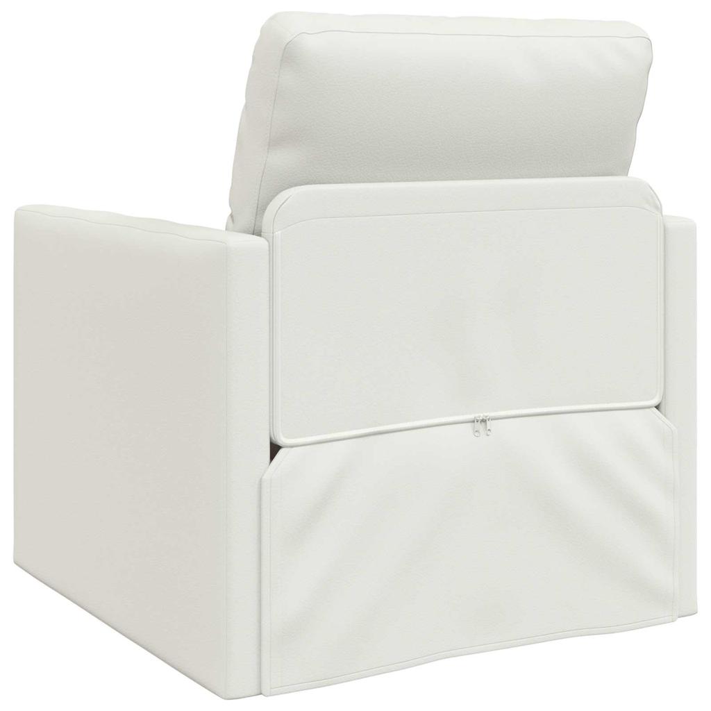 Sofa Bed 60 Cm White Faux Leather