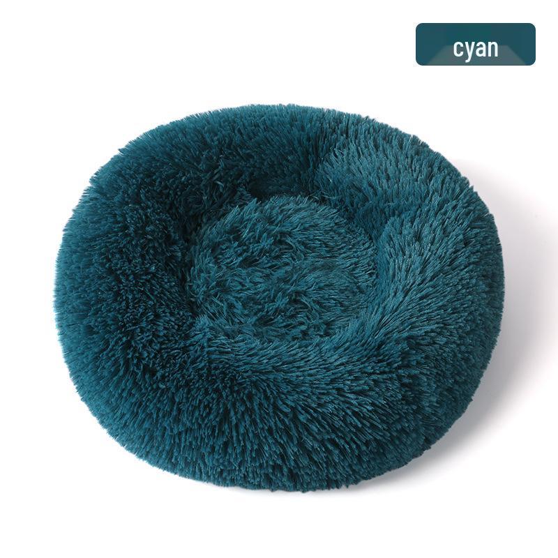 Round Plush Winter Pet Bed: Removable, Warm Cat & Dog Nest Cushion