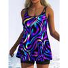 Women's Swimwear Tankini 2 Piece Swimsuit Abstract Print Vacation Bathing Suits