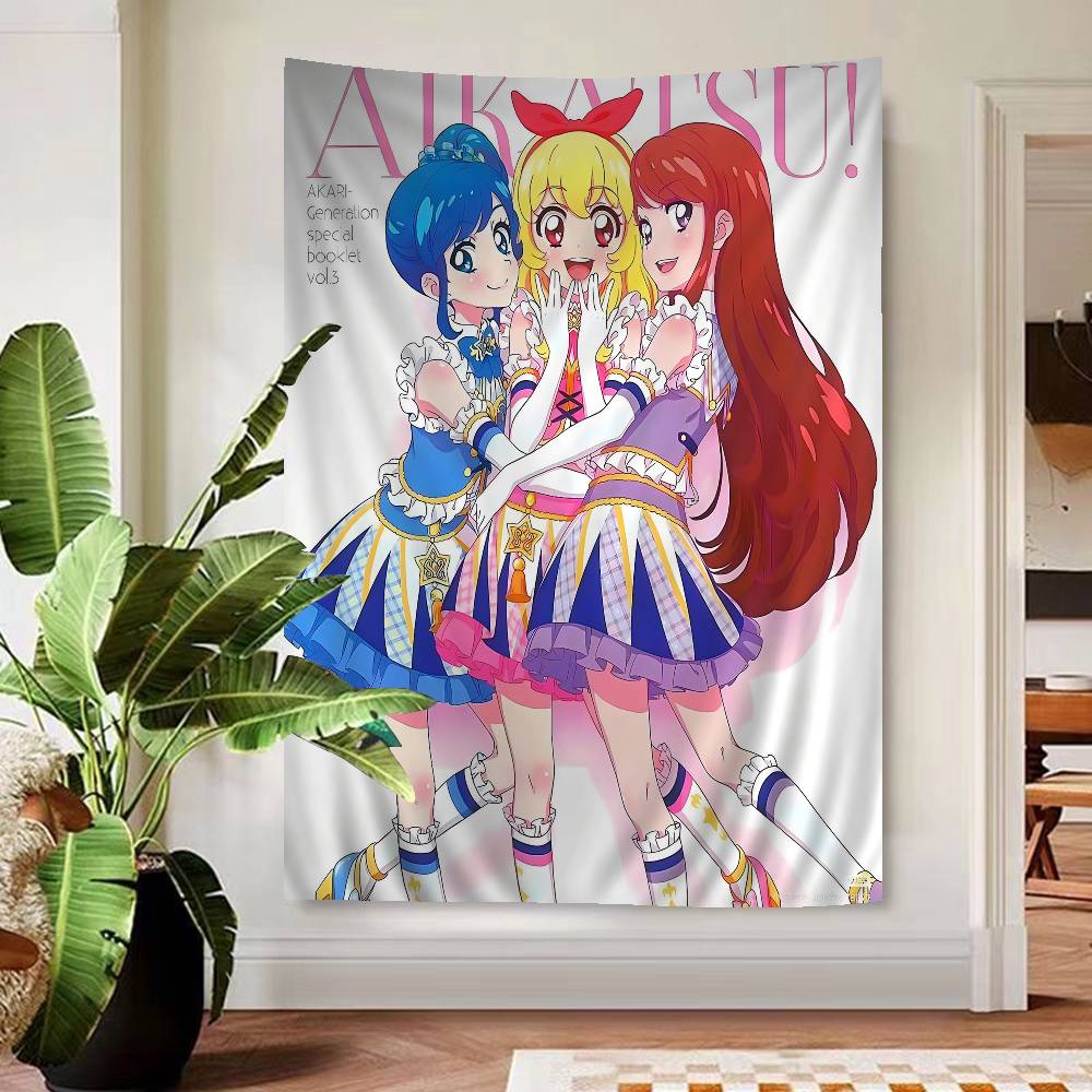 Aikatsu On Parade Anime Cartoon Tapestry Art Printing Japanese Wall Tapestry Anime Wall Hanging Home Decor