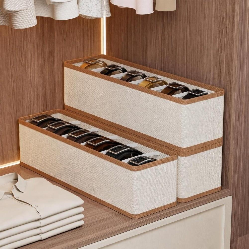 6 Fächer Gürtel Organizer Platzsparend Gürtelhalter Schrank Schublade Organisieren Gürtel Krawatten Schals
