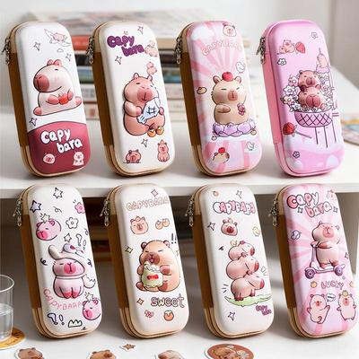 3D Capybara Pencil Case: Large Capacity, Multifunctional School Stationery Box for Kids
