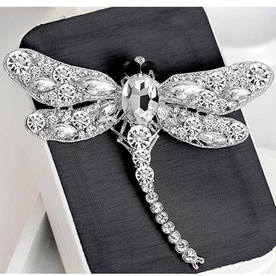 Reizende und schöne Damen-Mode-Libellen-Kristall-Brosche, Strass-Schal-Pin-Schmuck