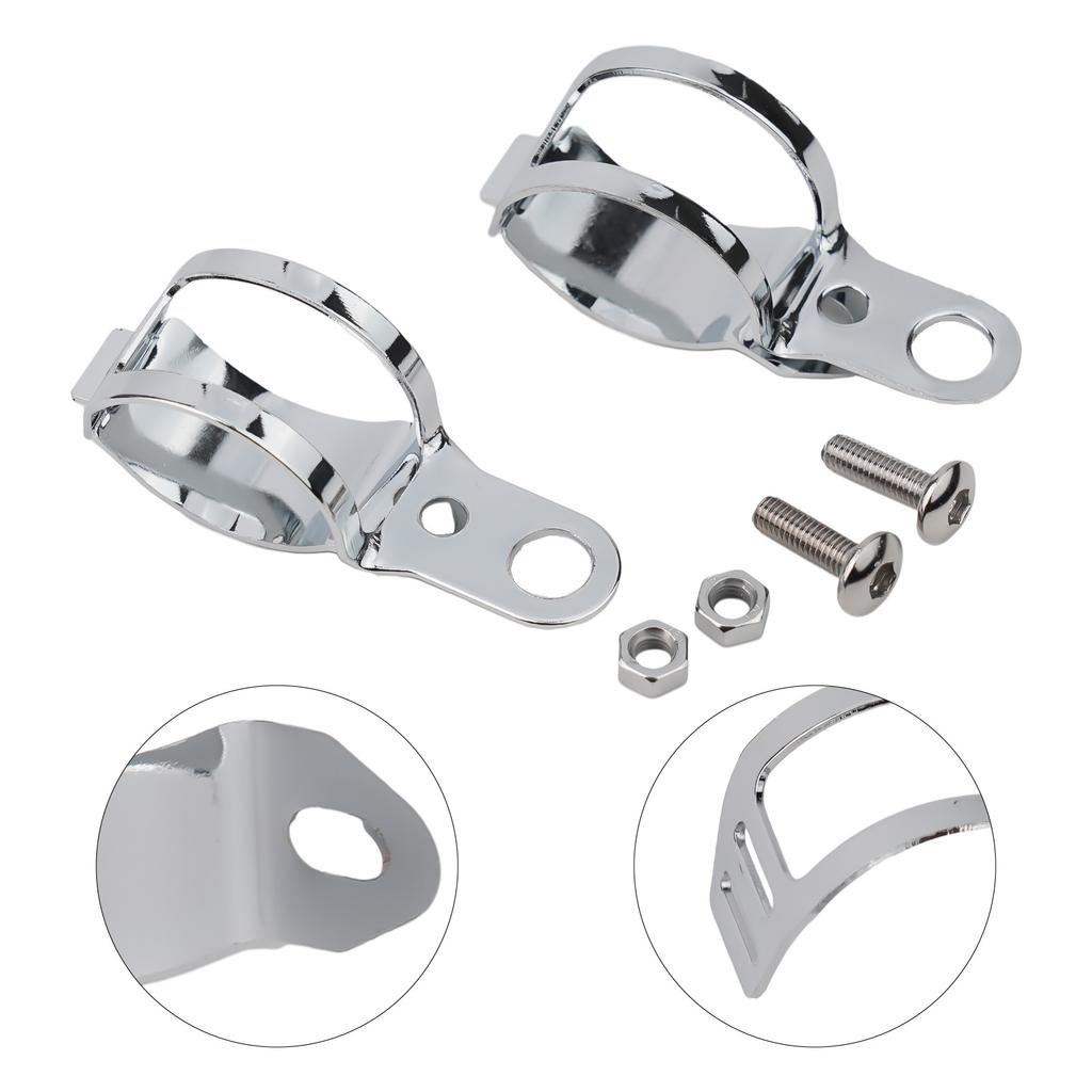 Mounting Brackets Motorcycle Accessories For 27mm-31mm Fork Tubes Plated Silver Front Shock Absorber Holder Metal