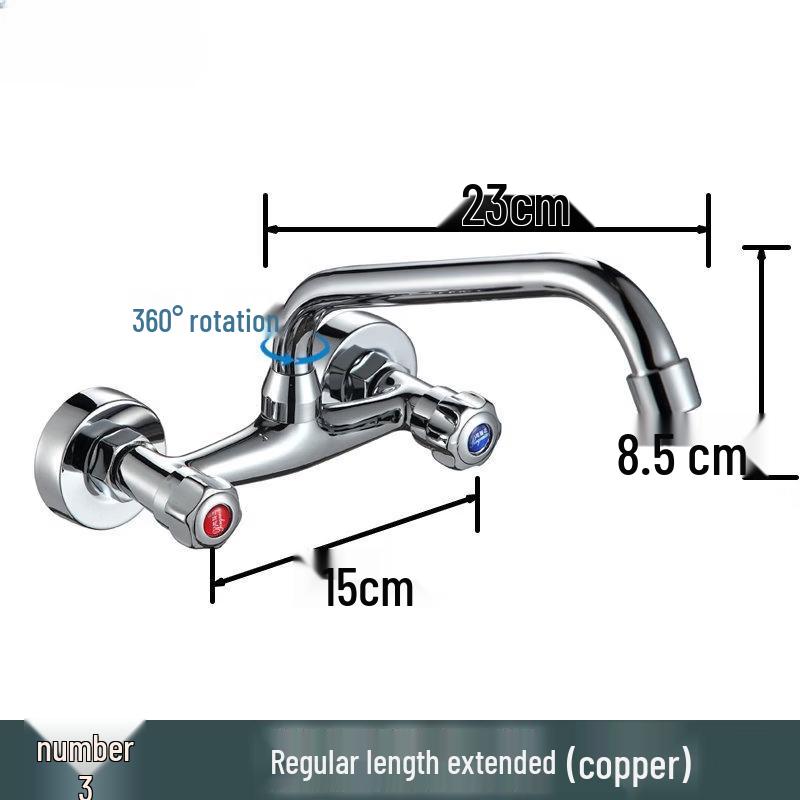 

Palace Series Brass Wall-Mounted Kitchen Sink Faucet