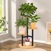 Shixun Minimalist Multi-Tier Iron & Wood Flower Stand