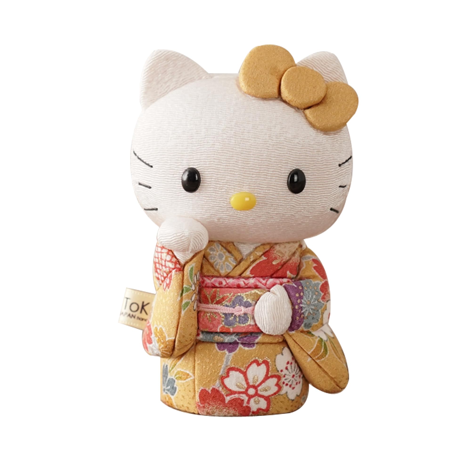 

Hello Kitty Hello Hello Toko wooden beckoning Kakinuma doll (standing) [yellow] Kitty, Kitty, Kitty, doll, Kakinuma, doll, cat,