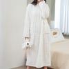 Coral Fleece Jacquard Pajamas Set Women Autumn Winter Fleece Thickened Warm Crew Neck Cable Knit Loungewear Wearable Outside