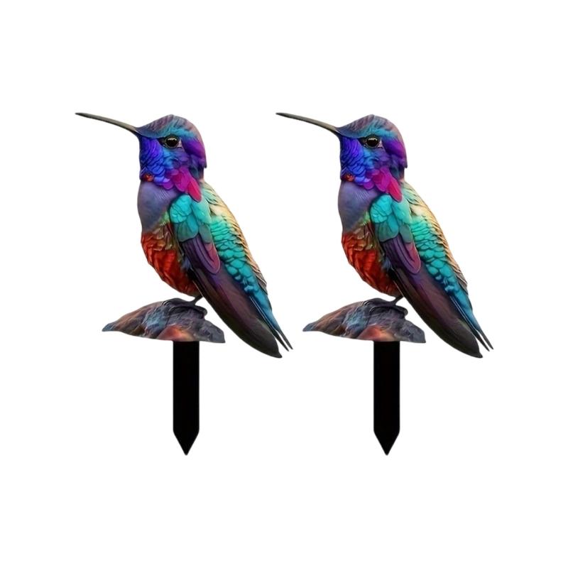 Outdoor Bird Garden Stake Acrylic Yard Piece for Balcony Use and Flower Rows, Flat Home Garden Yard Piece Display