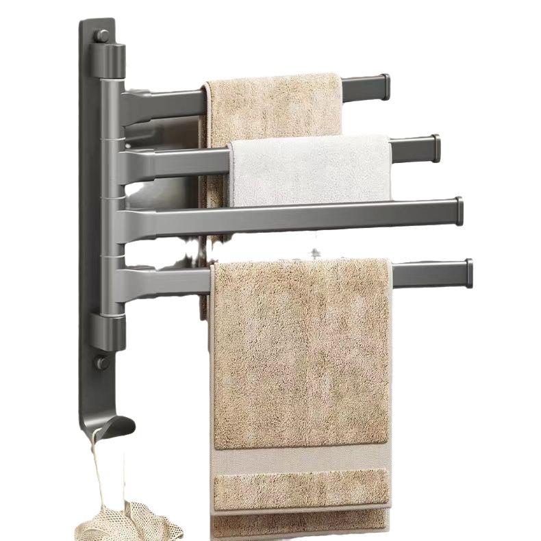 Bohrfreier Badezimmer Drehbarer Mehrstangen Handtuchhalter