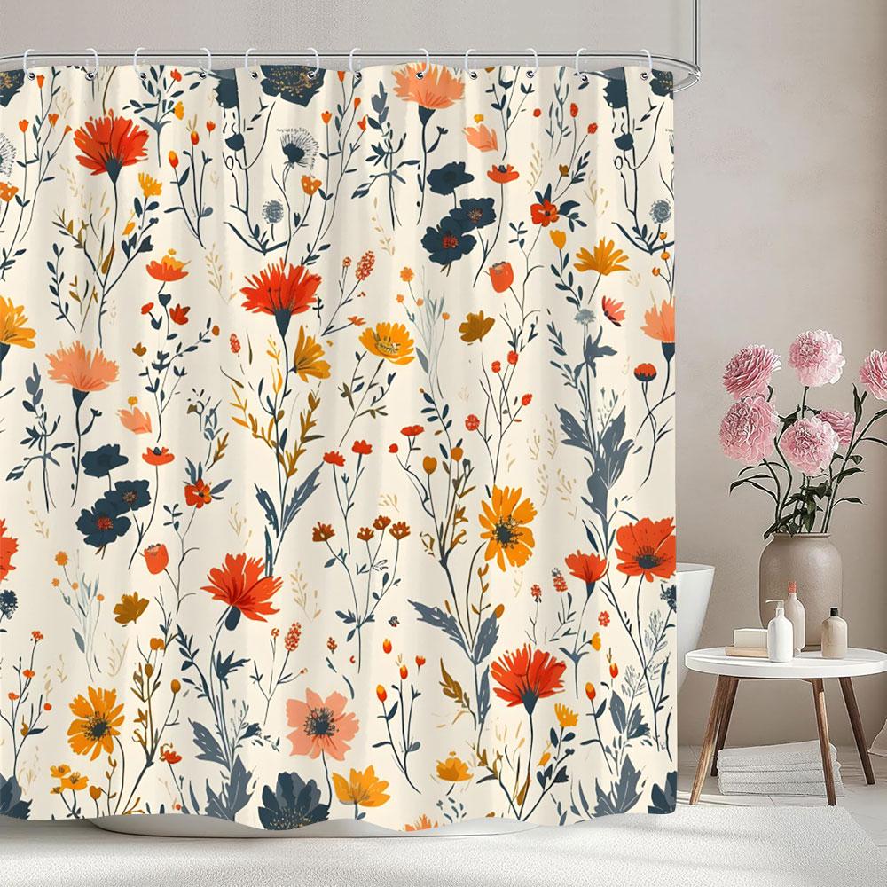 

Винтажная Цветочная Шторка для Душа Цветущий Цветок Акварельный Цветок Художник Дом Полиэстеровая Ткань Шторки для Душа Ванная Комната Декор 120x180cm-47x70in