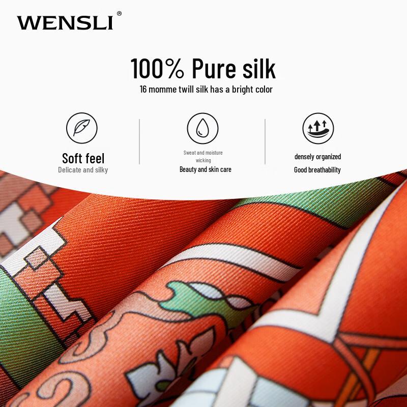 WENSLI Women's 100% Mulberry Silk Square Scarf & Shawl