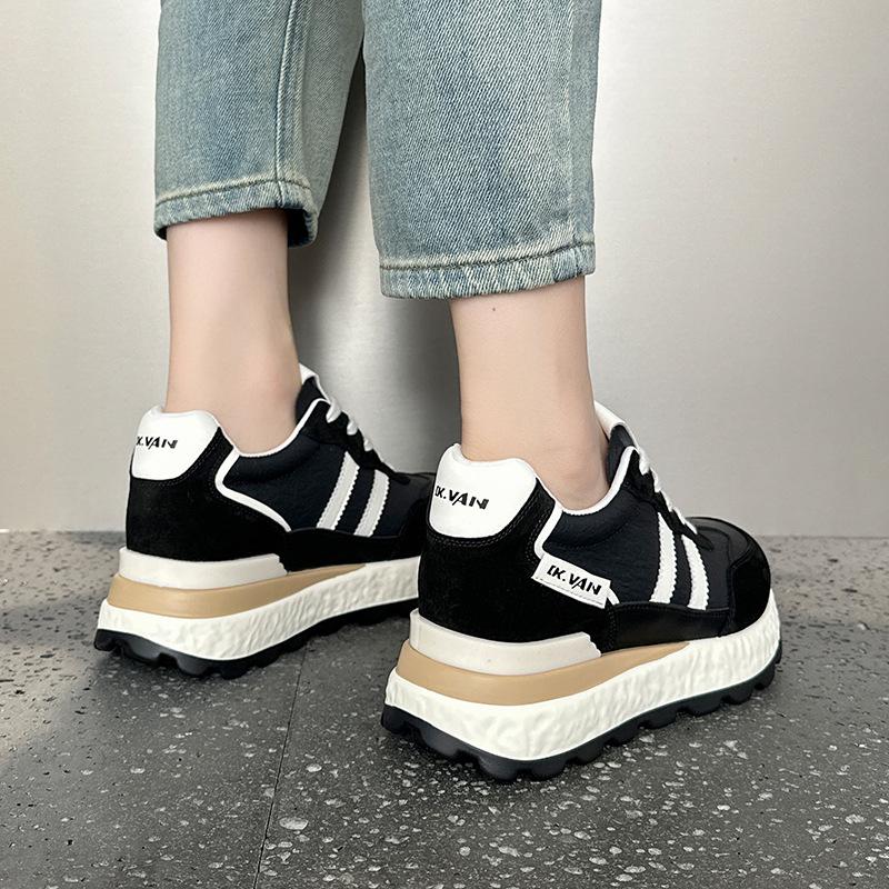 Platform-soled German training shoes autumn new leather casual sports dad shoes breathable Forrest Gump shoes