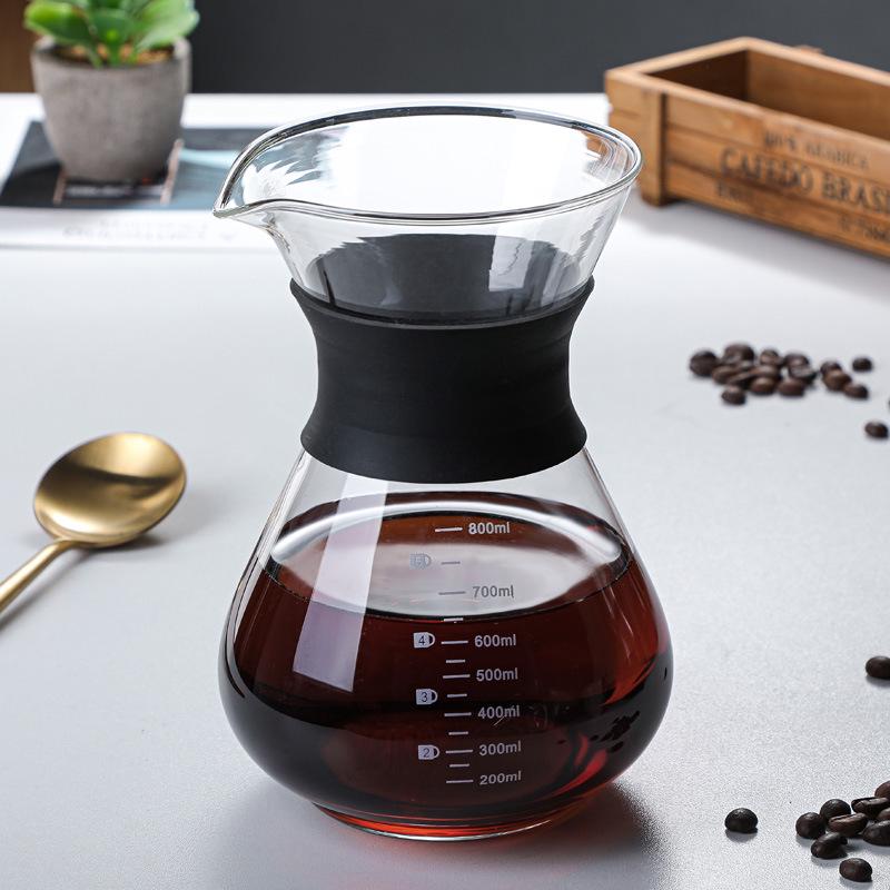 Thickened Glass Pour-Over Coffee Maker and Sharing Pot for Home Use