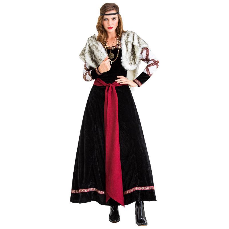 Polyester Vintage Beautiful Christmas And Halloween Dress For Womens Stage Outfits