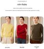 Women's Fashionable Slim Fit Round Neck Cashmere Sweater - Autumn/Winter Versatile Knit Base Layer