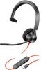 Poly BlackWire 3310 Wired Headset (formerly Plantronics, Polycom, HP-Poly) 8G0Y7AA, Microsoft Certified USB-C Connection, Noise Cancelling, with