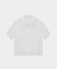 Kwinseulaebis Summer See-Through Half Zip-Up Banding Collar Blouse