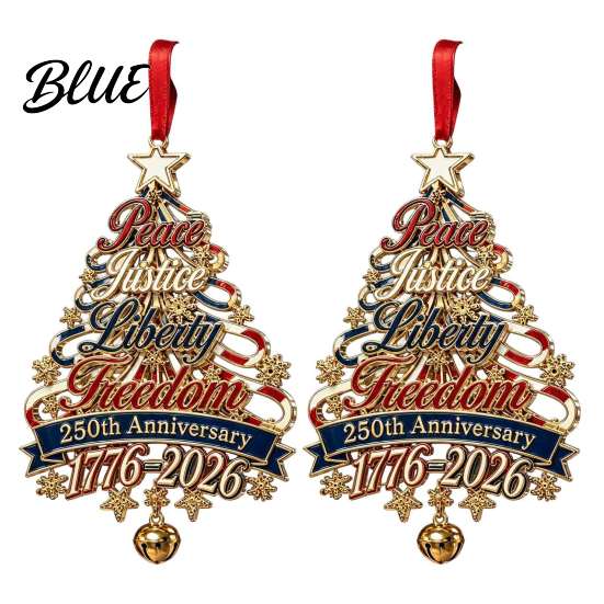 Hanging Tree Decorations 250th Anniversary Christmas Ornament USA Xmas Decor for Acrylic Holiday Home Window Patriotic Sign Veterans Family