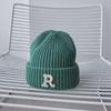 New R letter wool hat women's autumn and winter knitted hat parent-child cold hat trendy versatile casual warm hat
