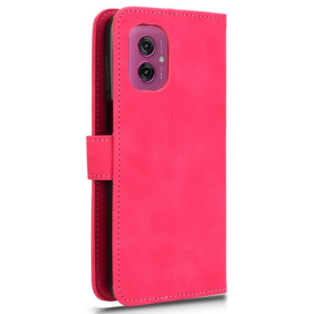 For Motorola Moto G55 5G Leather Case Skin-Feel Anti-Drop Wallet Flip Phone Cover