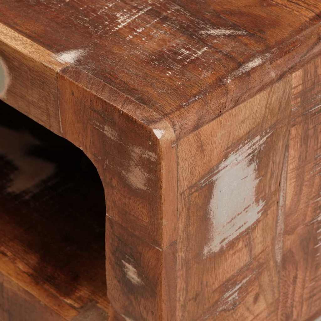 Side Table Brown 40 X 40 X 49 Cm Solid Upcycled Wood