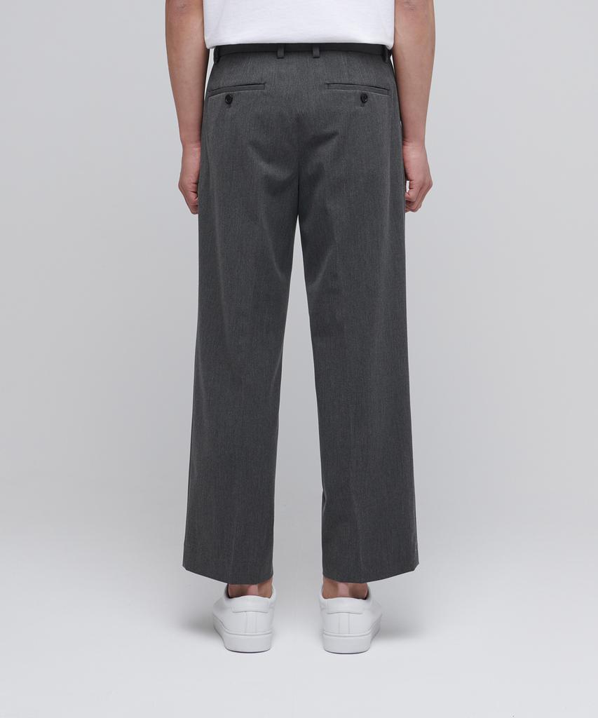 MUSINSA STANDARD Wide Hidden Banding Crop Slacks [Medium Gray]