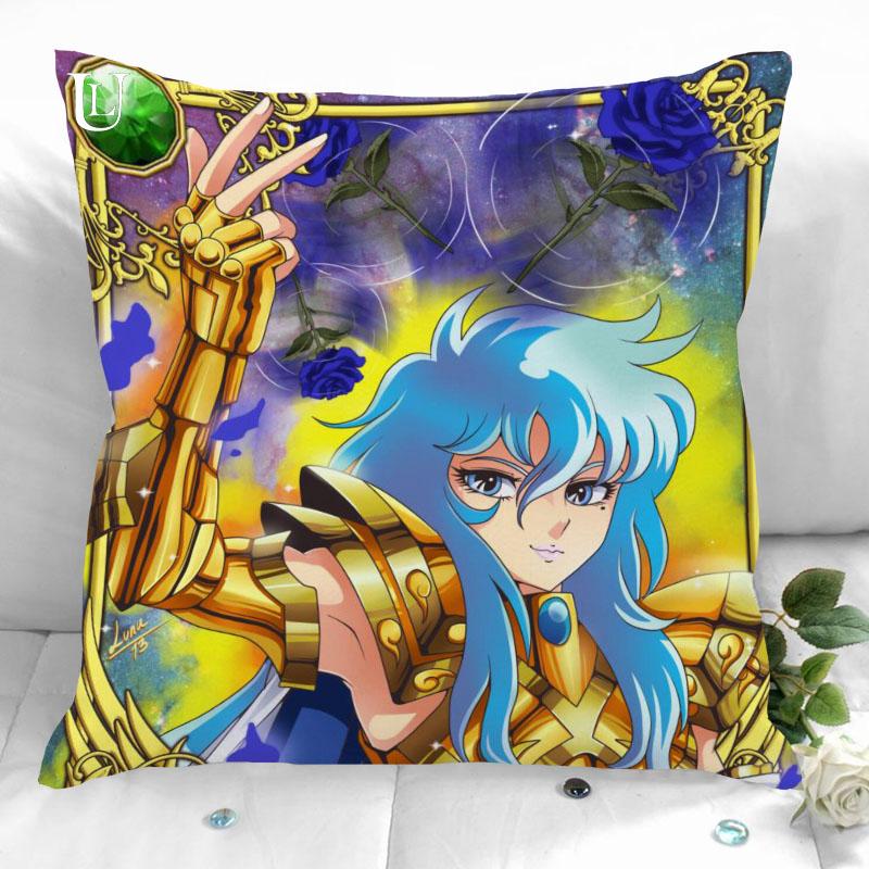 New Custom Saint Seiya Pillowcases Printed Square Pillowcase Home Decorative Zipper Pillow Cover 35X35Cm40X40Cm(One Side)