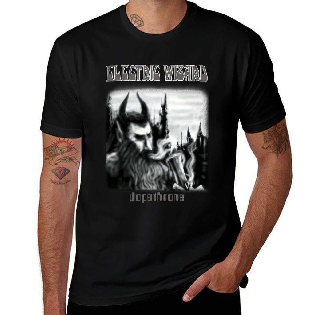 Dopethrone - Electric Wizard - Classic Old School UK DoomStoner Metal T-Shirt Work Casual Loose