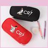 Cr7 Sports Theme Canvas Pencil Bag With Cartoon Print For Kids Teens