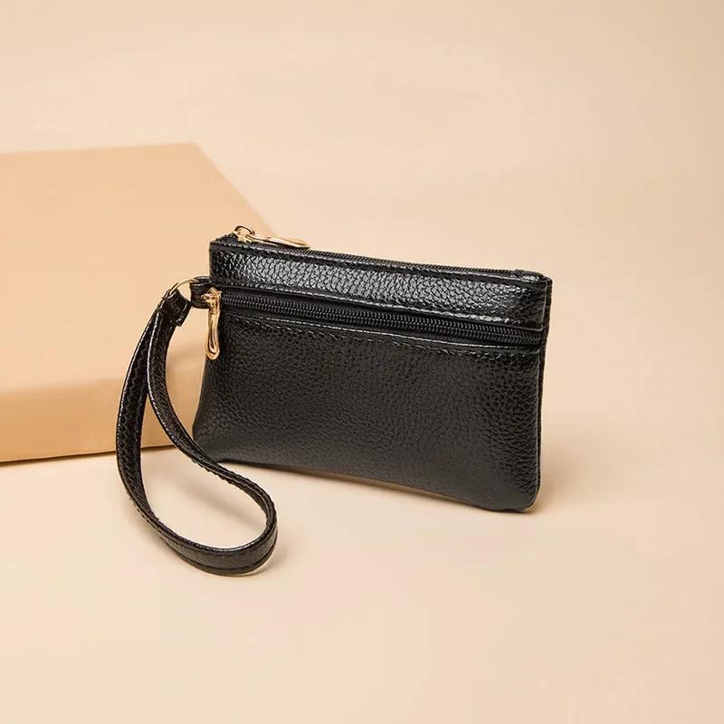 Double Zipper Coin Purse Women Wallet Large Capacity Multi Pocket Credit Card ID Holder Wallet Mini Storage Hand Bag