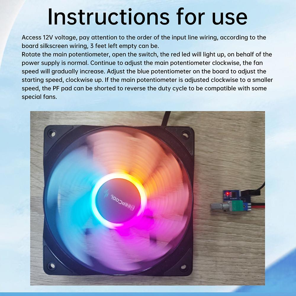 4 Pin PWM Fan Speed Motor Controller With Knob Switch 1-channel Fan Speed Regulator Electrical Equipment Governor For Laptop Fan