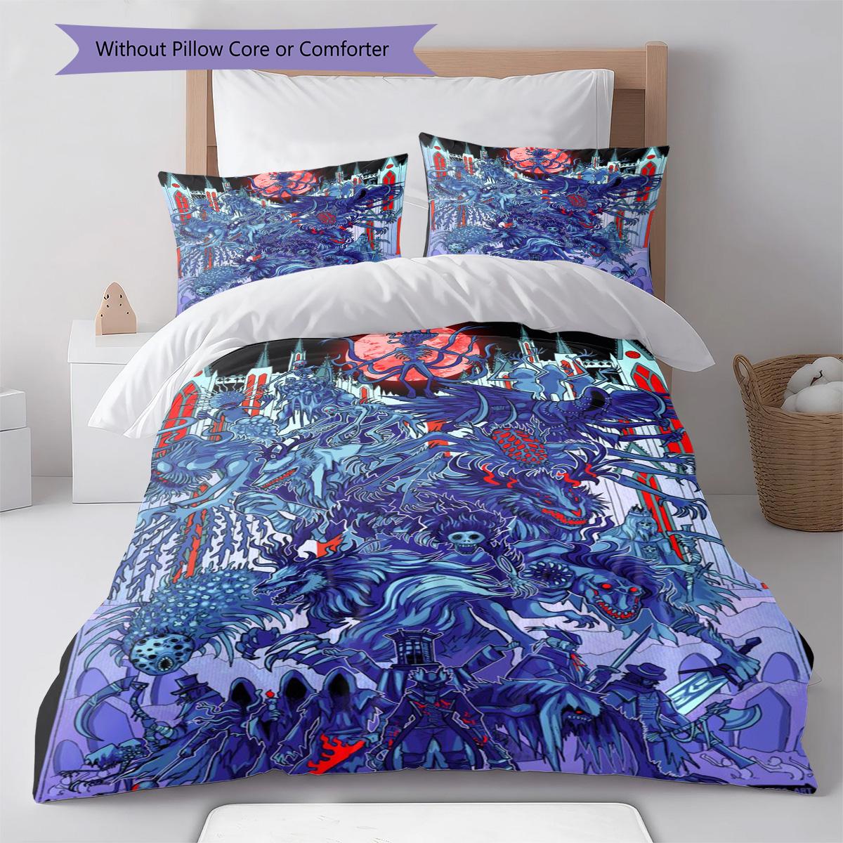 

Game RugPattern Bedding Quilt Set Quilt Cover Pillowcase Home Decoration Birthday Gift (1 * duvet cover + 2 * pillowcase, without core) 135x200cm