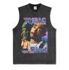 Canotta Senza Maniche Tupac Grafica Retro High Street Cotone Pesante