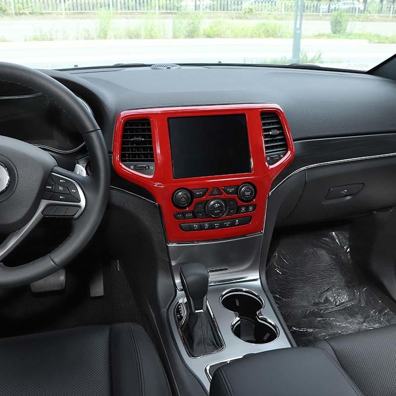 Klistermärken för mittkonsolens navigationsskydd för bilinteriör för Jeep Grand Cherokee 2019-2020 ABS Interiörtillbehör