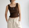 Q design niche threaded outerwear short top summer inner layer, sleeveless Korean camisole sexy tank for women's Instagram