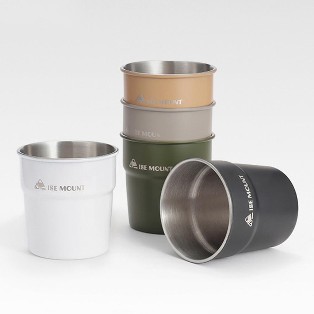 Stainless Camping Cup 300ml/350ml Picnic Coffee Tea Wine Cup With Cup Cover Outdoor Stackable Lightweight Camping Tableware