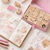 16pcs Delicate Carving Wooden Rubber Stamp Set Clear Imprint Rectangle Stamp Set  For DIY Crafts
