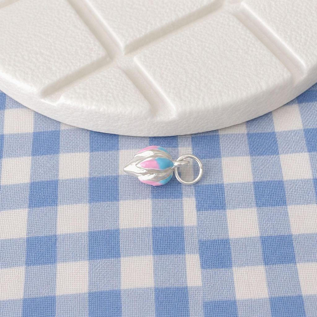 999 Sterling Silver Chinese Auspicious Peanut Pendant - Two Lives Joy DIY Charm, Handwoven Accessories