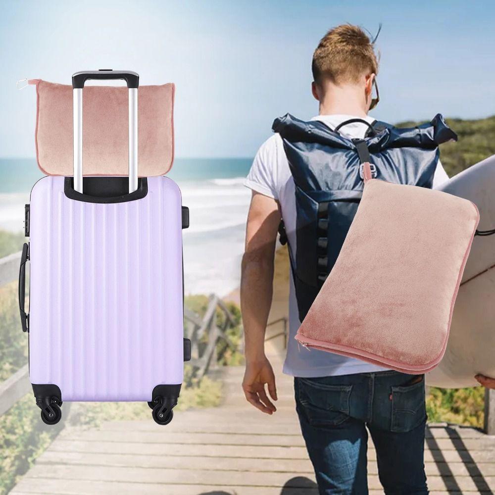 2 in 1 Travel Pillow and Blanket Set Foldable Soft Throw Pillow High-Quality Nap Quilt  Sofa