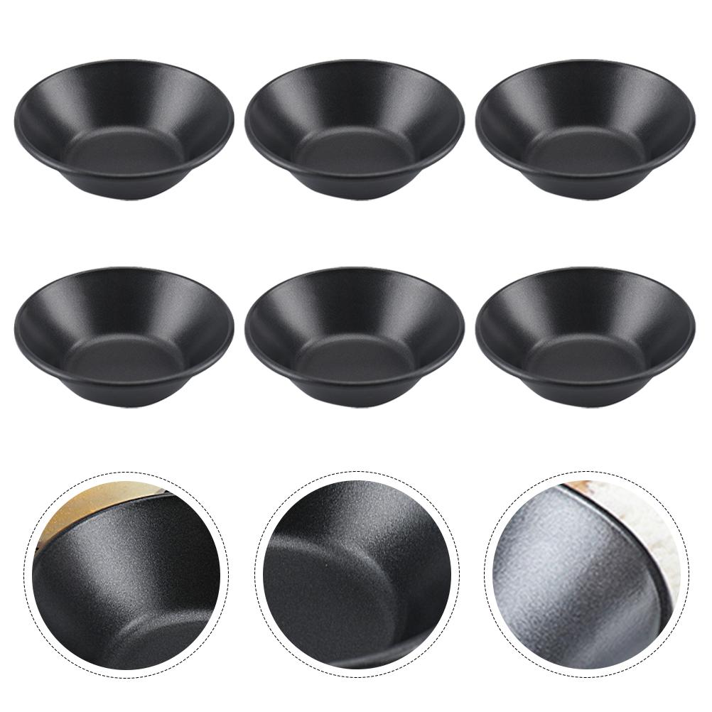 

6 шт. Форма для яичного тарта с антипригарным покрытием, антипригарные принадлежности для выпечки, легко моющиеся держатели, инструменты из углеродистой стали чёрный