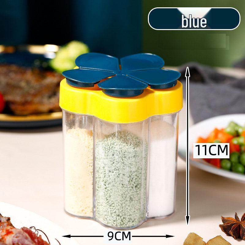 Five-in-One Spice Jar Set: Compartmentalized, Sealed Storage with Controllable Pour Lids