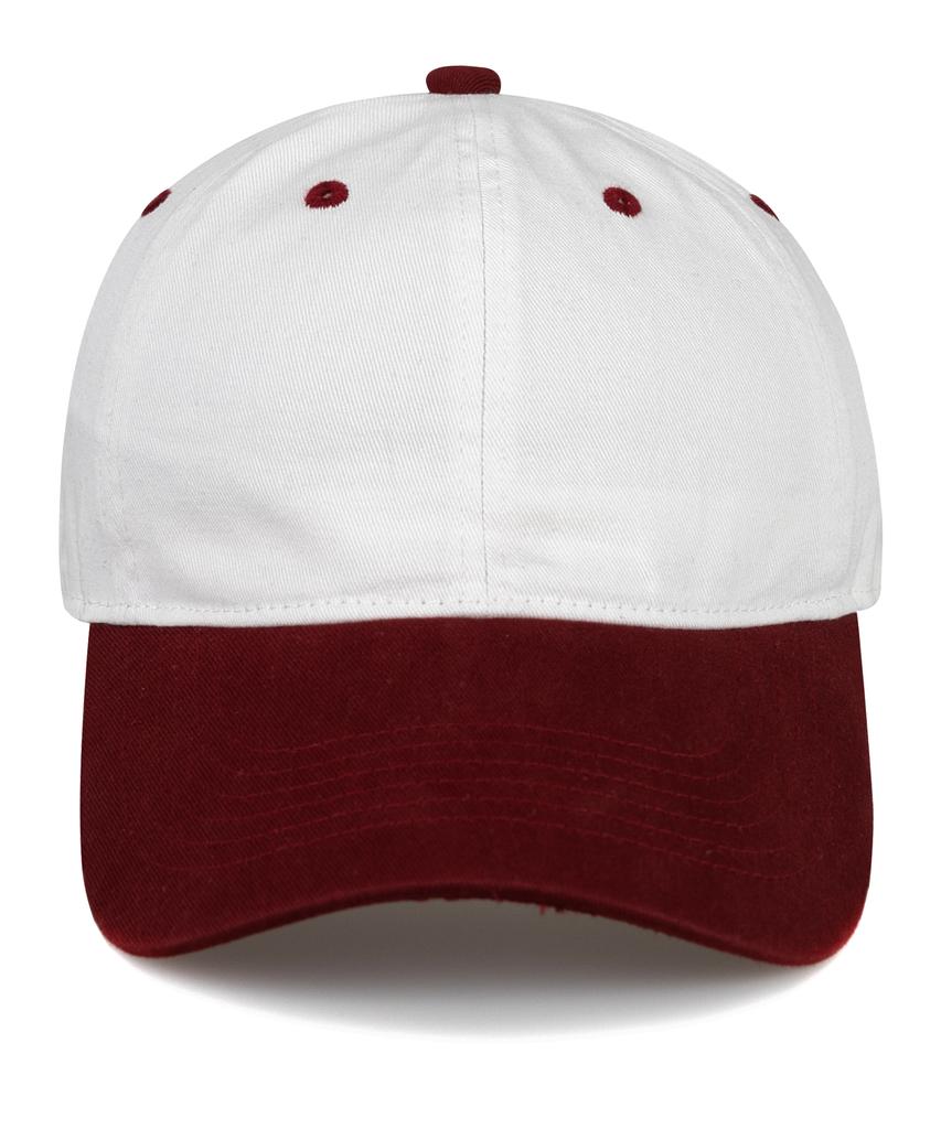 Chaebteo Casual Two-Tone Ball Cap - Burgundy