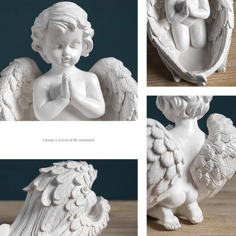Vintage Cherub Kerzenhalter – Europäischer Stil Engel Figur Heimdekoration Ornament