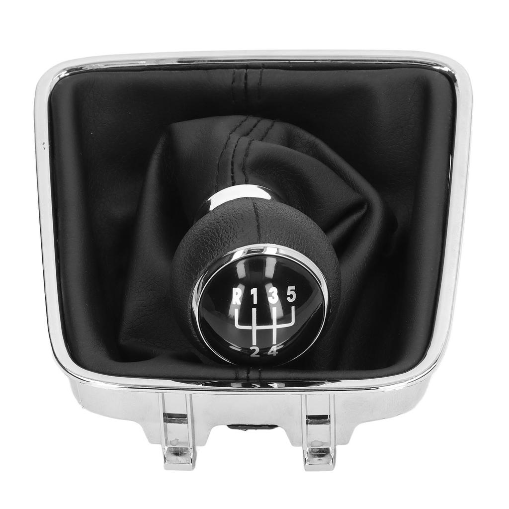 Schalthebelknauf Manschetten Set 5 Gang PVC Leder Langlebig Schaltknauf Schalthebel Manschette Kit Schwarze Kappe