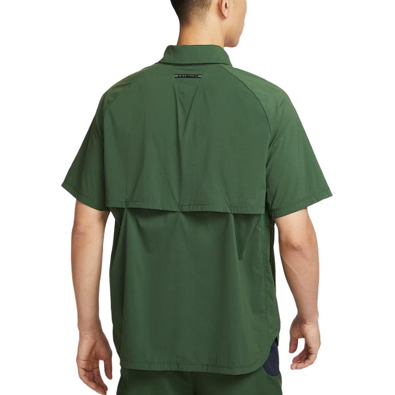Nike Solid Color Pocket Single-Breasted Short Sleeve Shirt Men Shirts Green HV2165323
