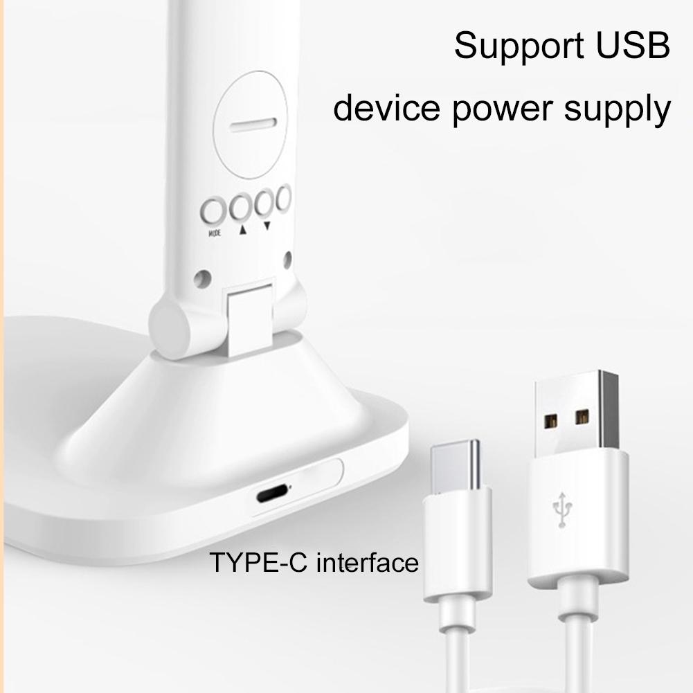 New Led Table Lamp Touch Foldable USB Rechargeable With Alarm Clock Thermometer Dimmable Night Light for Desk Study Reading Lamp