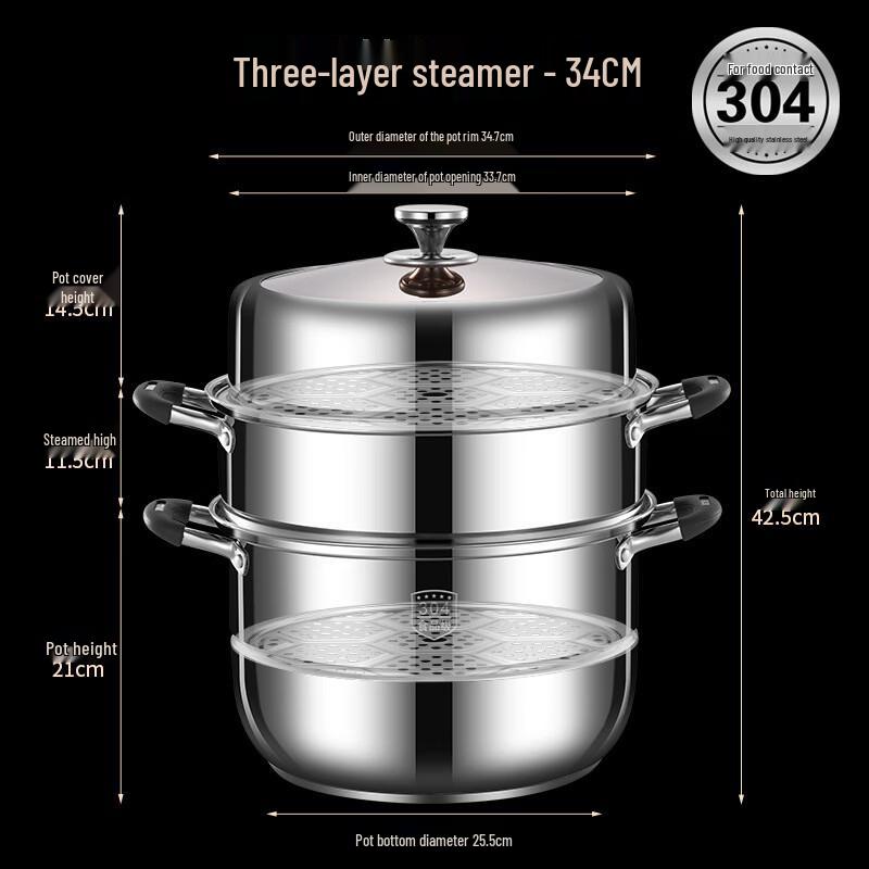 304 Stainless Steel Multi-layer Steamer Pot